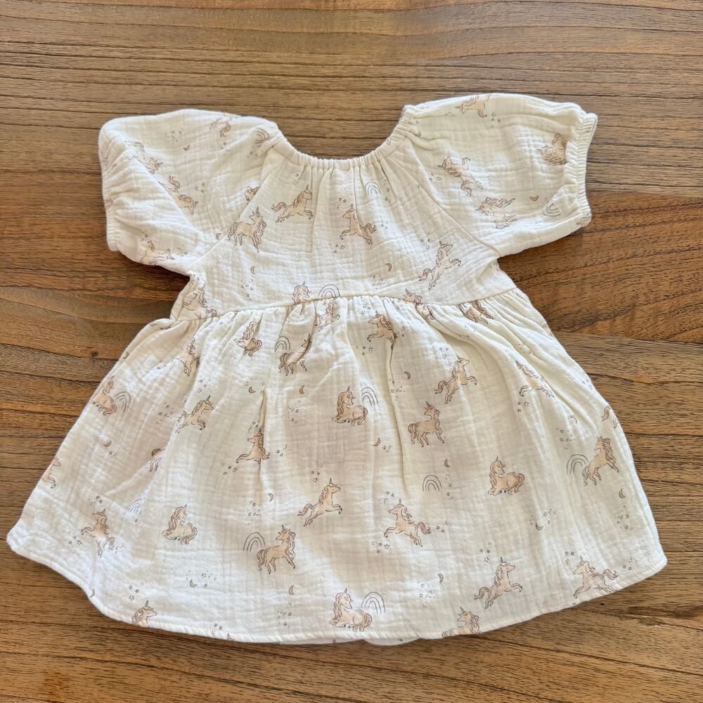 Quincy Mae Bella Dress & Bloomers Unicorns - Size 3-6 months - Picture 4 of 5